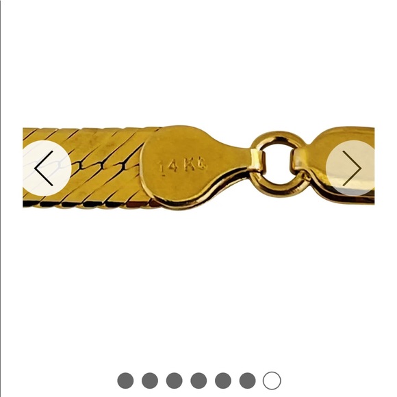 14ct. Yellow gold herring bone necklace.. 20 in long..in great shape - Picture 4 of 8